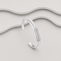Triple Strand 925 Sterling Silver Cuff Bangle — Handcrafted Exclusive