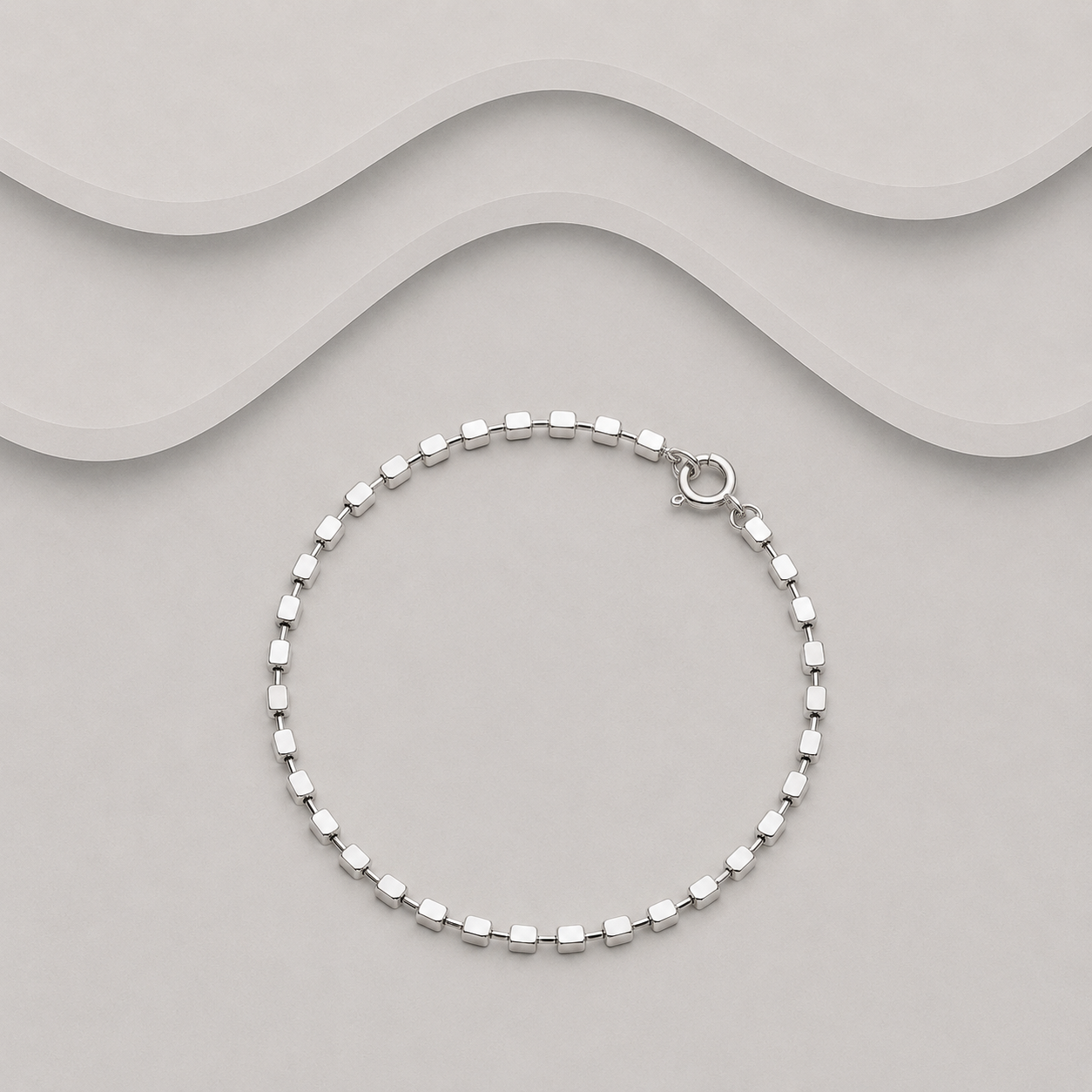 925 Sterling Silver Box Link Chain Bracelet
