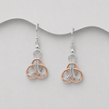 925 Sterling Silver & 18ct Pink Gold Two Tone Entwined Drop Earrings