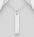 925 Plain Engravable Sterling Silver Pendant & Chain