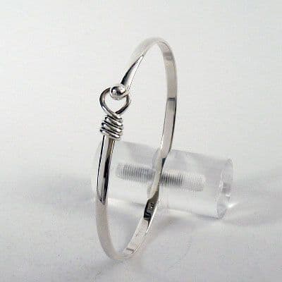 925 Solid Sterling Silver Bangle, With A Triple Twist Design Element.
