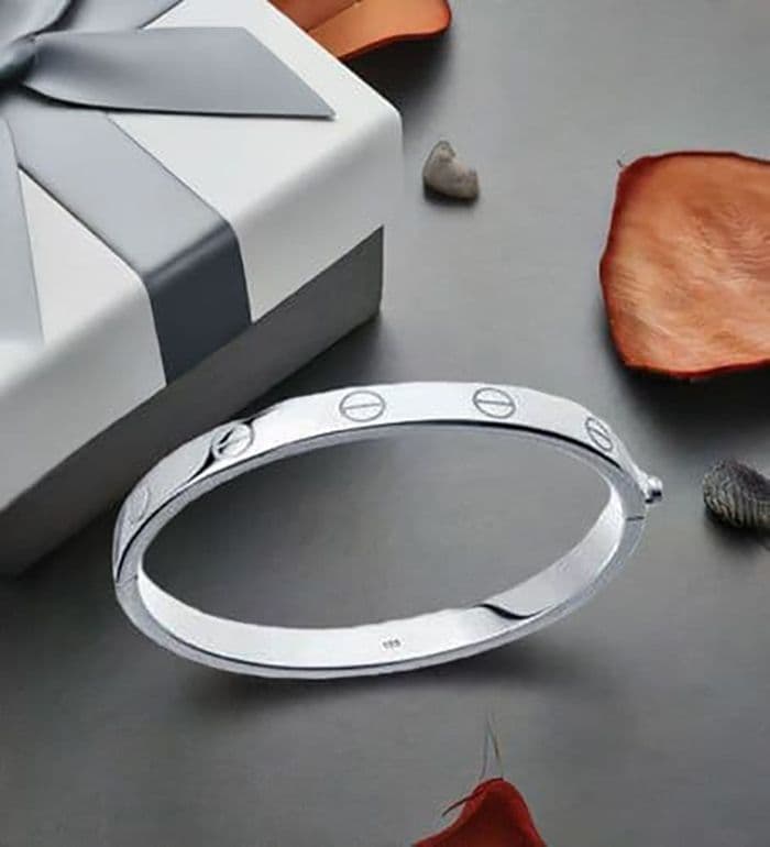 925 Solid Sterling Silver Designer Inspired Oval Bangle That Opens:  Available in 2 Sizes