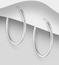 925 Sterling Plain Silver Silver Hoop Earrings. 25 mm