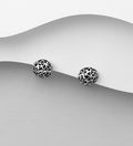 925 Sterling Silver 10mm Handcrafted Open Lace Ball Stud Earrings  Timeless Beauty in Every Detail