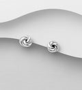 925 Sterling Silver 10mm Polished Round Knot Stud Earrings  Timeless Symbol of Connection & Style