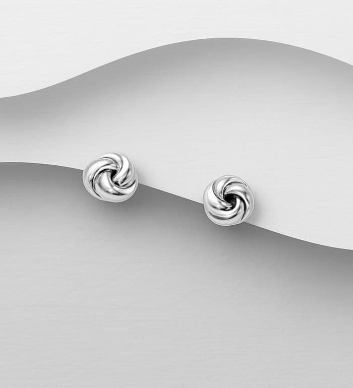 925 Sterling Silver 10mm Polished Round Knot Stud Earrings  Timeless Symbol of Connection & Style
