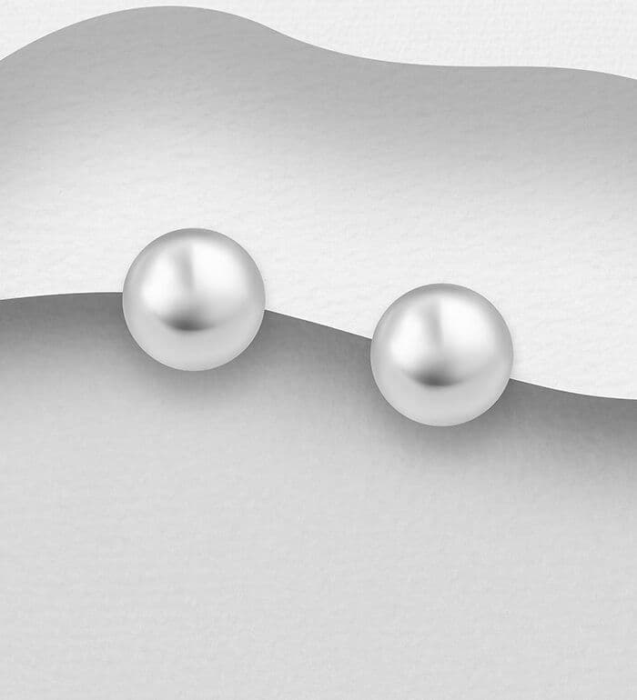 925 Sterling Silver 12mm Plain Polished Ball Stud Earrings  Classic Elegance, Timeless Style