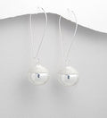 925 Sterling Silver Ball Acorn Design Drop Earrings