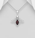 925 Sterling Silver Bee Pendant Chain, Decorated with a Amethyst Gemstone