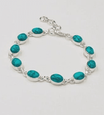 925 Sterling Silver Bracelet Set With Turquoise Stones