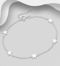 925 Sterling Silver Bracelet with Star Charms