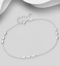 925 Sterling Silver Chain & Ball Beaded Bracelet