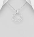 925 Sterling Silver Circular Wire Pendant & Chain