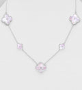 925 Sterling Silver Clover Necklace  Elegant Luck with Mother of Pearl