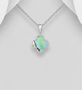 925 Sterling Silver Clover Pendant & Chain, Decorated with Shell Available in 4 Vibrant Colours