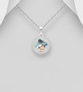 925 Sterling Silver Clover Pendant & Chain, Mother of Pearl & CZ Stones - Available in 3 Colours