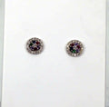 925 Sterling Silver Cluster Stud Earrings  Dazzling Colourful CZ Sparkle in Every Angle