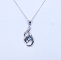 925 Sterling Silver Designer Inspired Pendant & Chain Set with a Blue Topaz Gem Stone