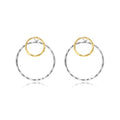 925 Sterling silver double circle design is enriched with 18ct yellow gold