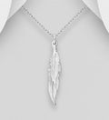 925 Sterling Silver Double Feather Pendant & Chain