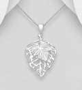 925 Sterling Silver Double Leaf Pendant & Chain