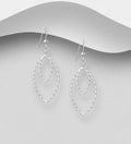 925 Sterling Silver Double Twisted Hook/Drop Earrings