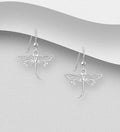925 Sterling Silver Dragonfly Hook/Drop Earrings Featuring Stunning Open Work Wings