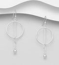 925 Sterling Silver Drop Ball With Two Circles Drop Earrings - Exclusive