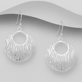 925 Sterling Silver Drop/Hook Earrings Feature a Bold OpenCircle Textured Design