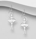 925 Sterling Silver Elegant Ballet Dancer Hook/Drop Earrings