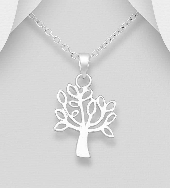 925 Sterling Silver Elegant "Tree Of Life" Pendant & Chain - Hand-Crafted