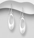 925 Sterling Silver Exquisite Polished Plain Oval Hand Crafted Hook/Drop Earrings