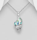 925 Sterling Silver Exquisite Shell Pendant & Chain with Abalone Shell Decoration