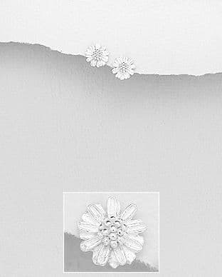 925 Sterling Silver Flower-Shape Stud Earrings