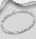 925 Sterling Silver Had Crafted Interlinked Box Bracelet