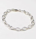 925 Sterling Silver Had Crafted Oval Polished Link Bracelet