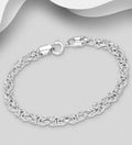 925 Sterling Silver Hand Crafted Byzantine Link Bracelet - 18cm