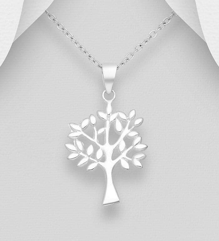 925 Sterling Silver Hand Crafted Designer Inspired Tree Of Life Pendant & Chain