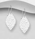 925 Sterling Silver  Hand Crafted Drop/Hook Earrings - With Hammered Finish