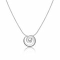925 Sterling Silver Hand Crafted Elegant Round Swirl Design  Pendant & Chain - Exclusive Design