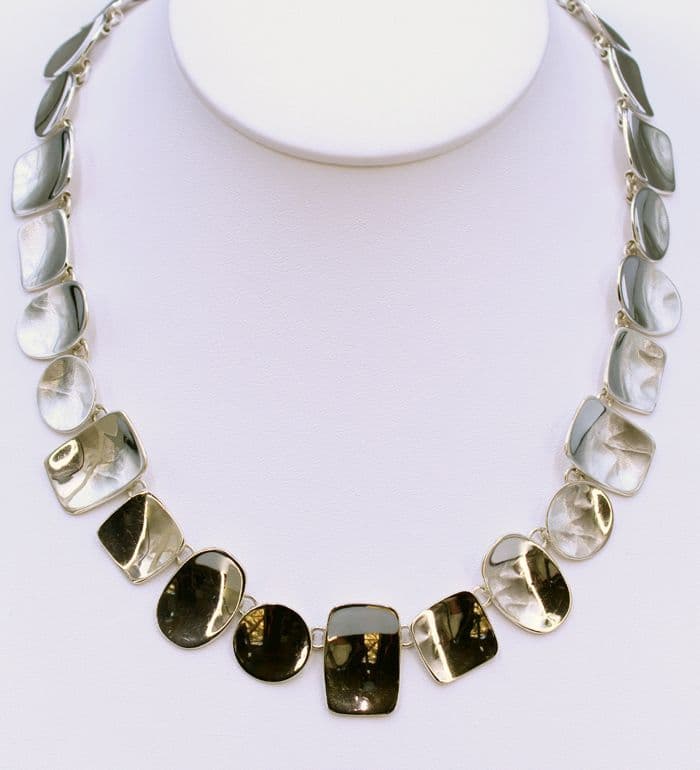 925 Sterling Silver Hand Crafted Necklace. Featuring Different Shaped Solid Shaped. Exclusive