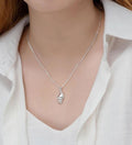 925 Sterling Silver Hand Crafted Shell Pendant  & Chain