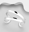 925 Sterling Silver Hand Crafted Solid Polished Cuff Bangle. Exclusive Design