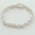 925 Sterling Silver Hand Crafted Solid Rope Design Bracelet - T Bar clasp