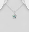 925 Sterling Silver Hand Crafted Starfish Pendant & Chain, Decorated with Abalone Shell
