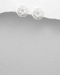 925 Sterling Silver Hand Crafted Swirl Stud Earrings