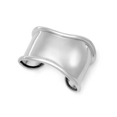 925 Sterling Silver Hand Crafted Tiffany Inspired  Solid Cuff Bangle - Exclusive