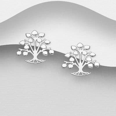 925 Sterling Silver Hand Crafted Tree of Life  Earrings
