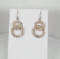 925 Sterling Silver Hand Crated With A Modern Twist Double Entwined Circle Drop earrings