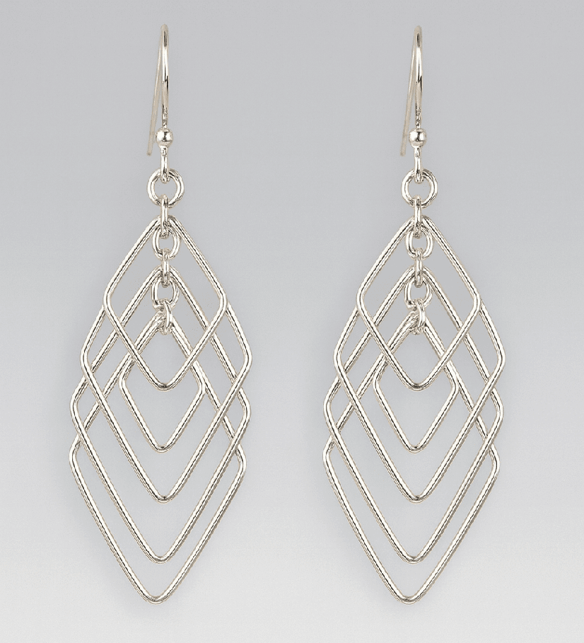 925 Sterling Silver Hand Made Cascade Drop/Hook Earrings